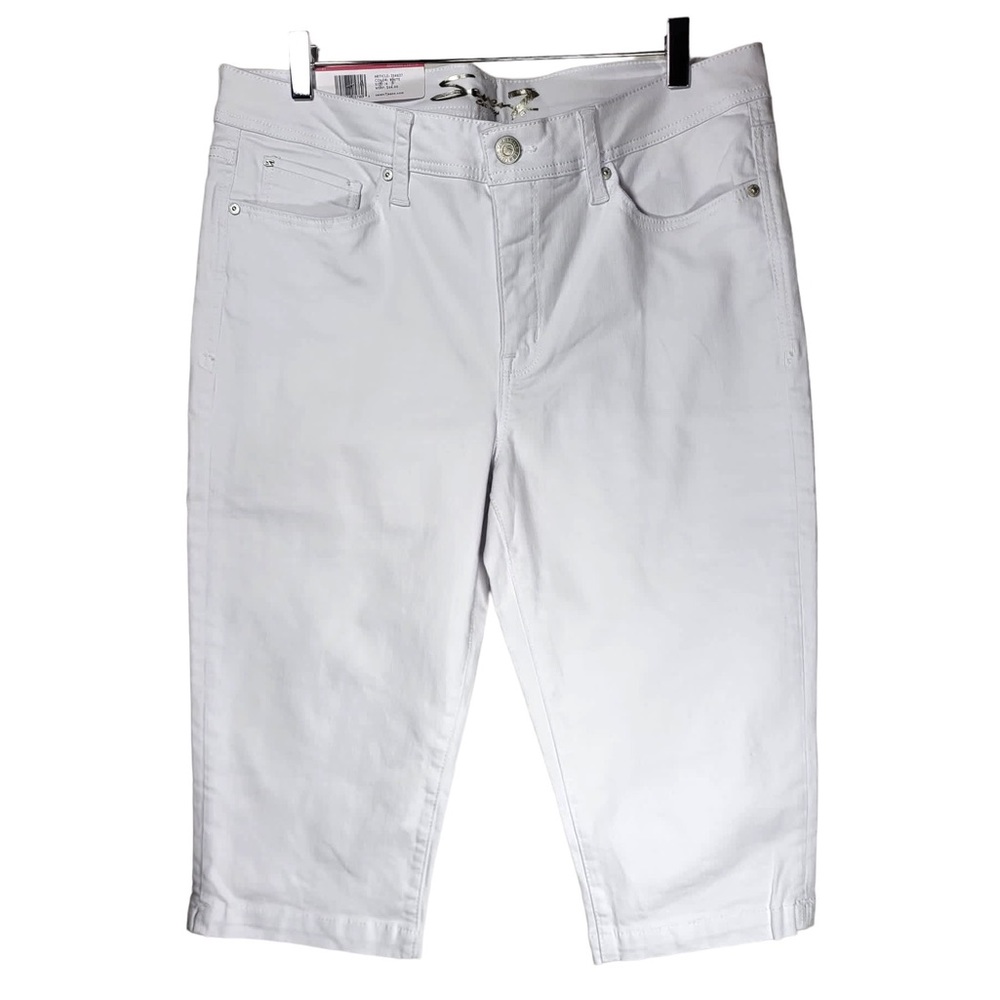 NWT Seven7 Audrey Mid-Rise Skimmer Capris in White - Picture 10 of 10